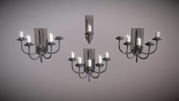 Complete set of wall chandeliers 3D Model