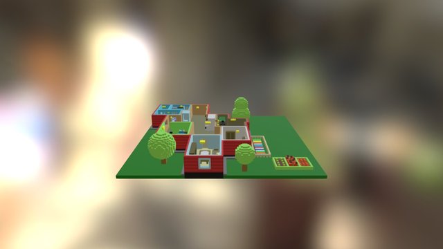 House with garden 3D Model