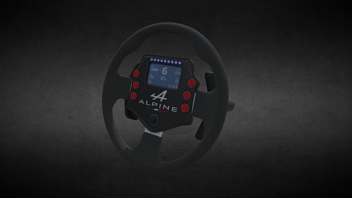 Alpine racing steering wheel 3D Model