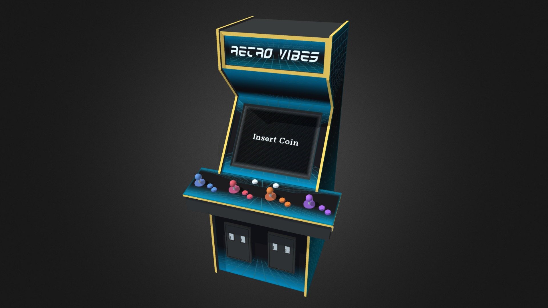 Arcade Machine - 4 Players — Sketchfab embed 3D viewer