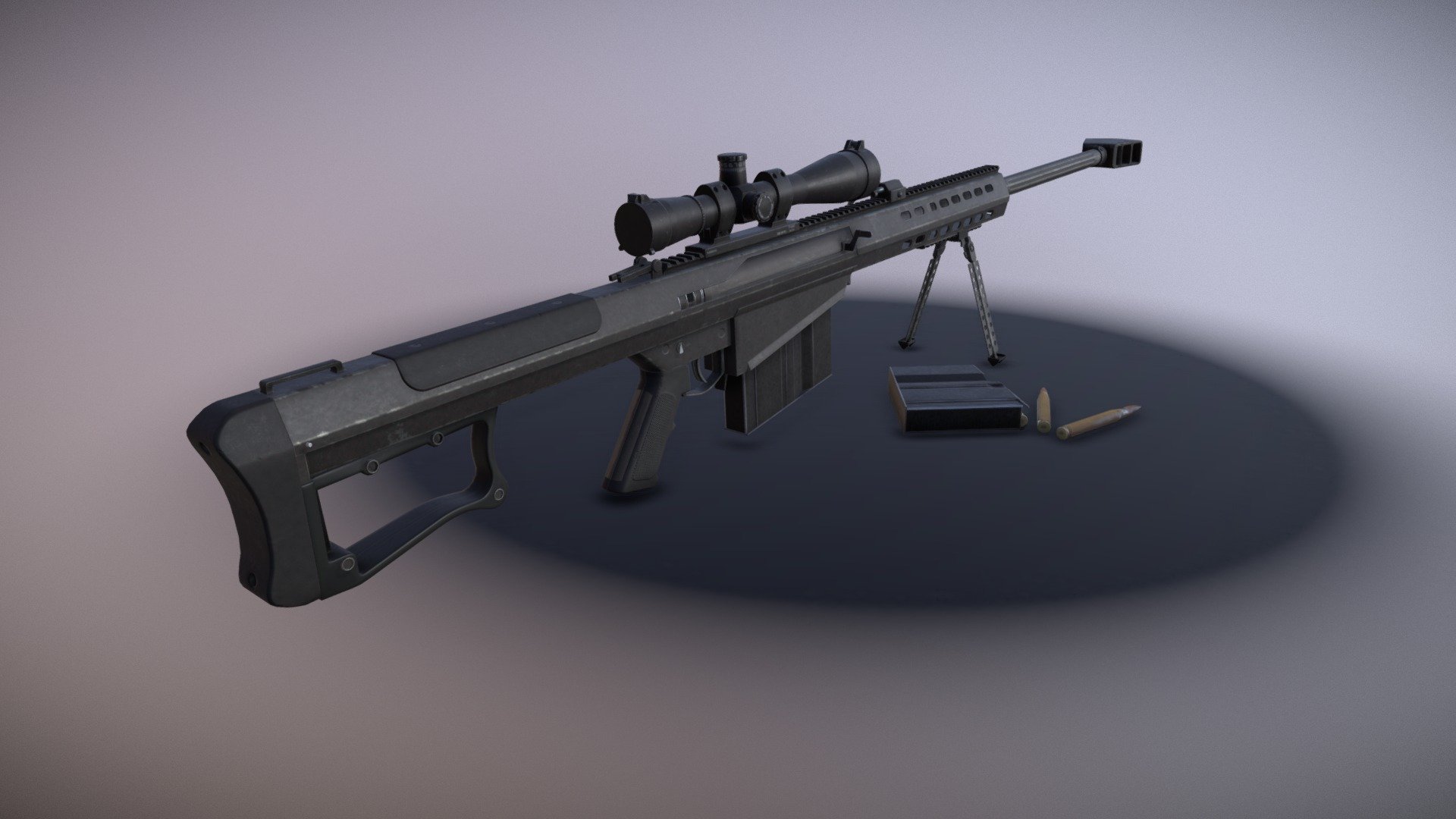 Barrett M82 3D Model. 