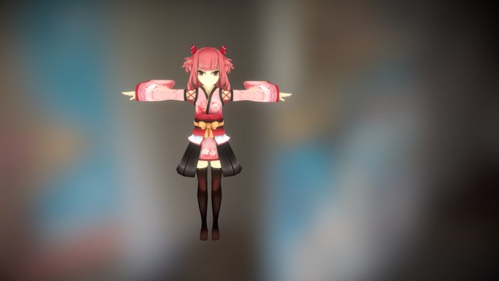 Fire Girl Base 3D Model