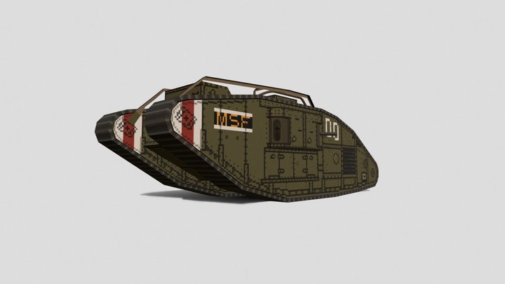 PSX-style Mark V Landship 3D Model