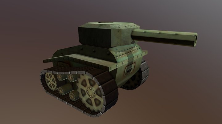 Low Poly Tank 3D Model