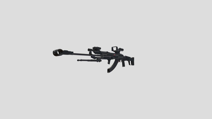 RPK (AN94-Modern LMG) With All Black Camo 3D Model