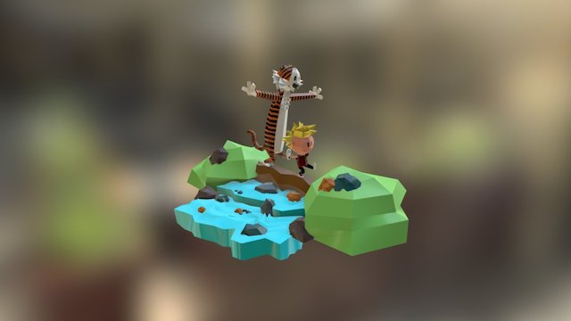 Calvin and Hobbes 3D Model