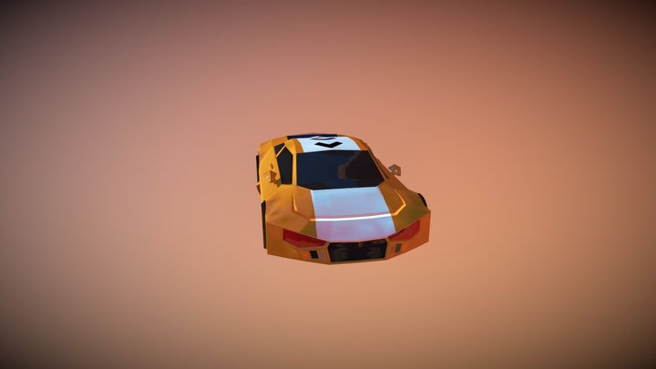 Low Poly Racing Car 3D Model