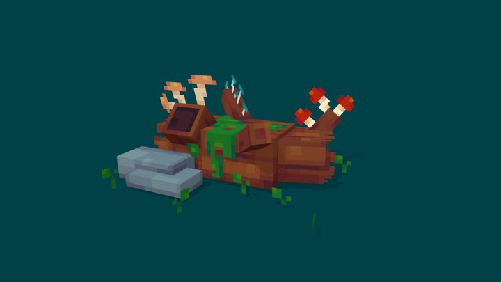 Fungi Log [For Minecraft] 3D Model