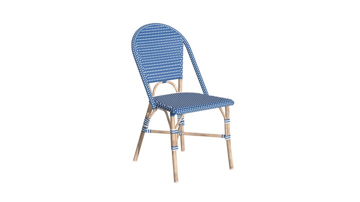 Paris Dining Chair Navy Blue & White - 703804 3D Model