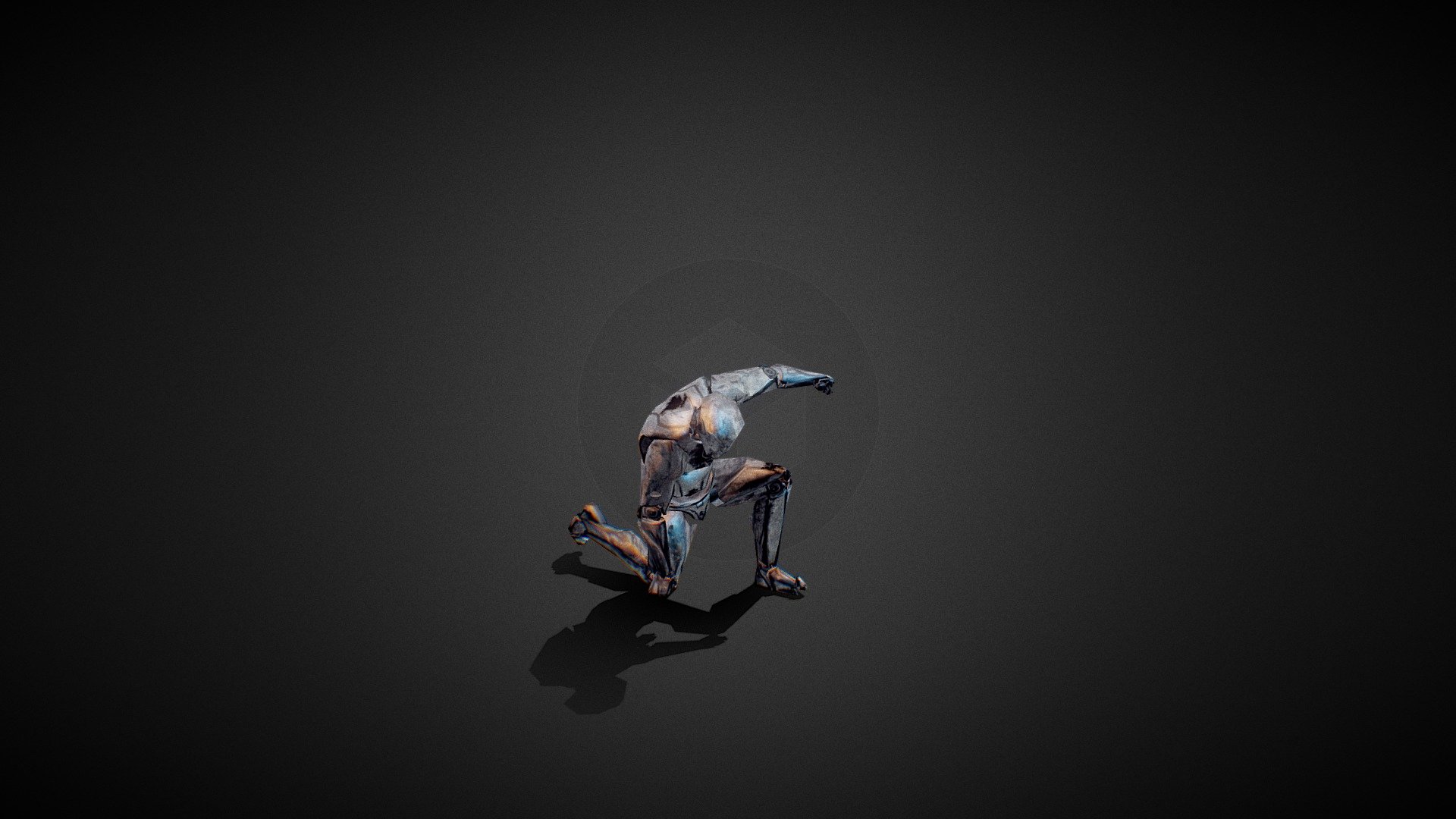 3D Printable Iron Man MK42 - Super Hero Landing Pose Support Free Remix by  iczfirz