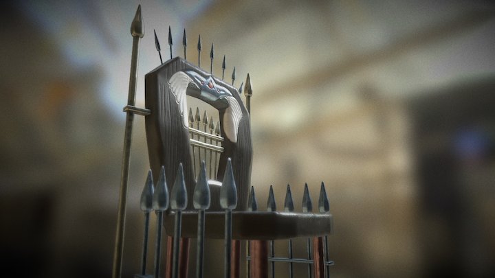Throne With Metal Decoration 3D Model