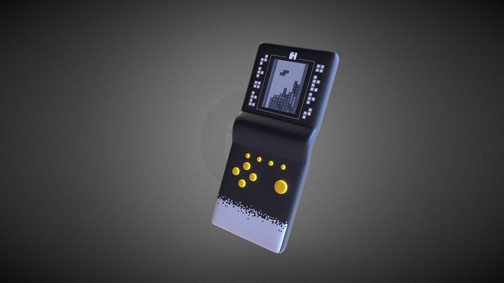 Retro Brick Game Console 3D Model