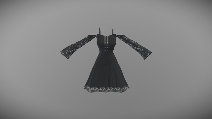 Gothic Dress 3D Model