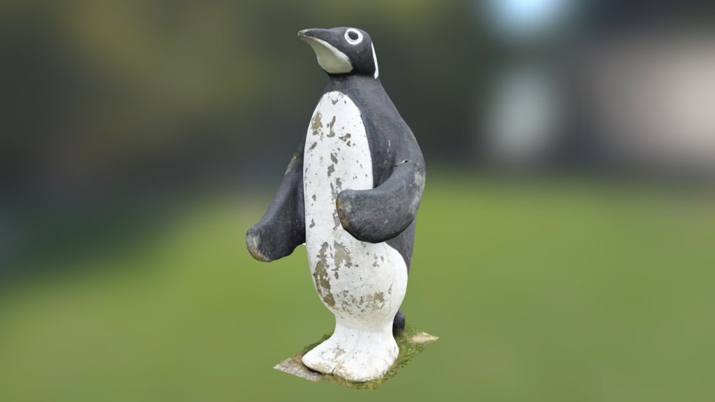 Rusted penguin statue