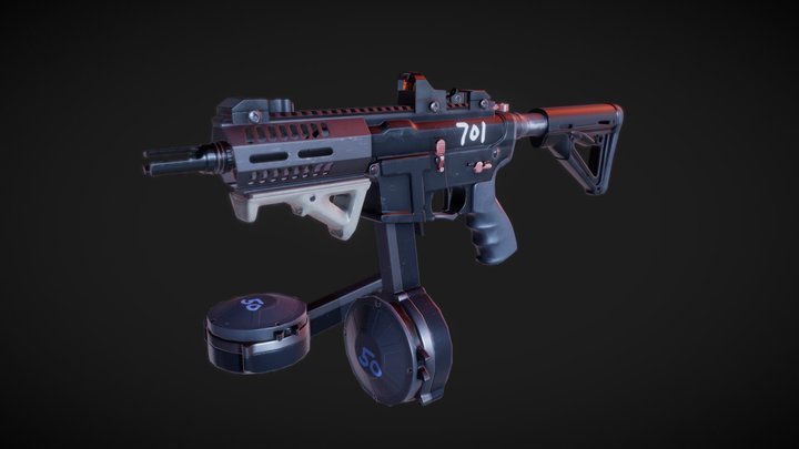 Assault rifle 9mm conversion 3D Model