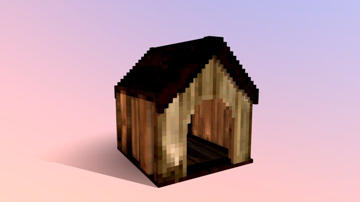 Voxel Dog House 3D Model