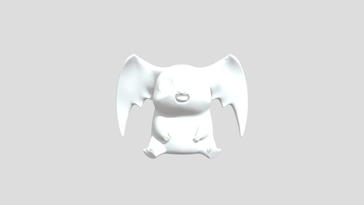 Patamon sitting smiling 3D Model