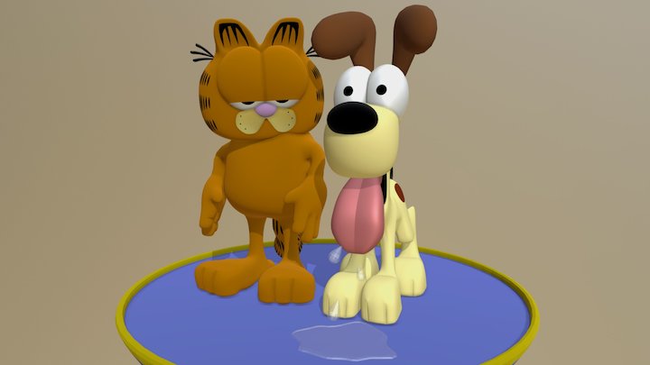 Garfield and Odie 3D Model