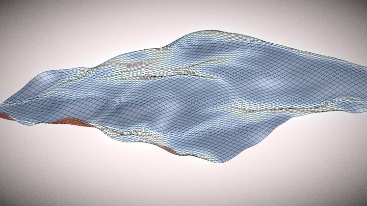 Cloth Sim Waves Perfect Loop 3D Model