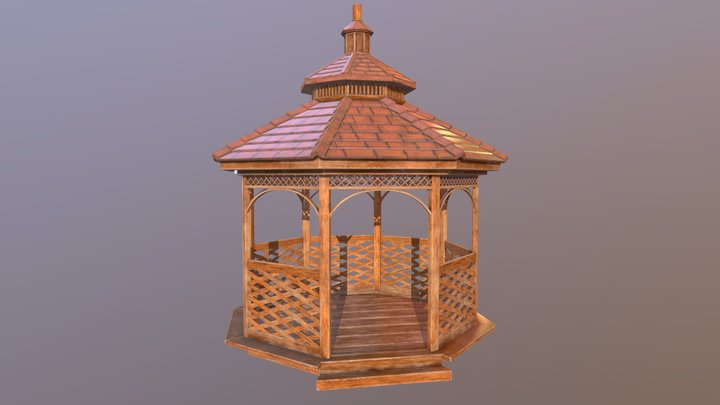 Wooden Gazebo 3D Model