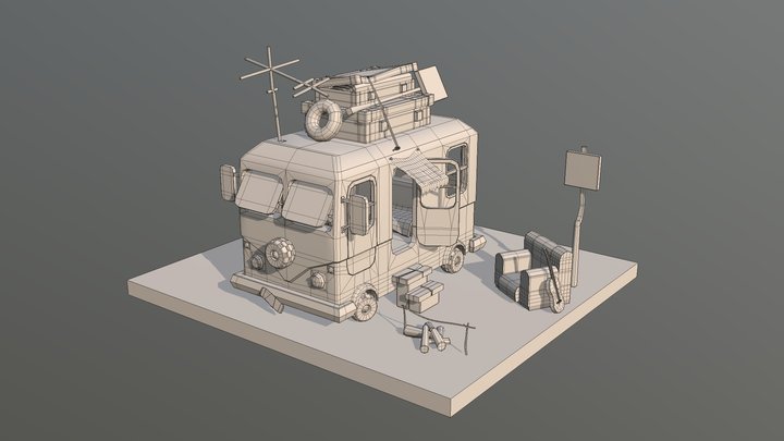 Hippie_bus 3D Model