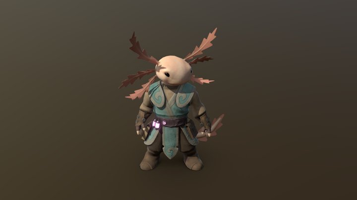 Axolotl Character 3D Model