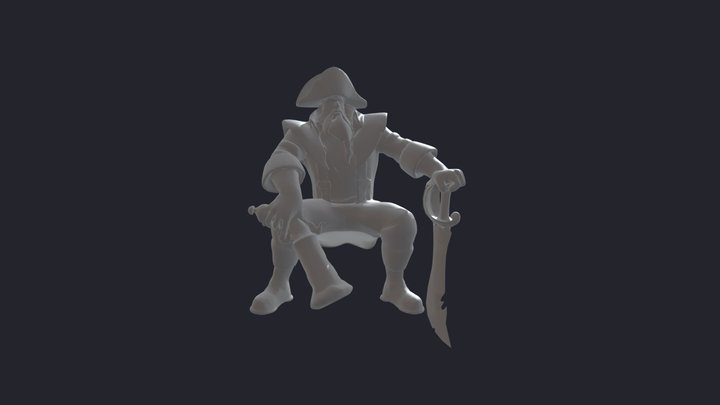 Captain Gangplank Seated - League of Legends 3D Model