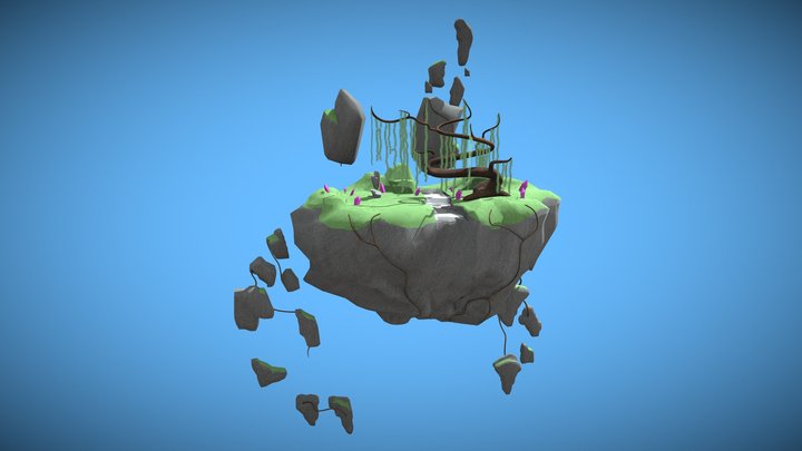 Fantasy Floating Island 3D Model