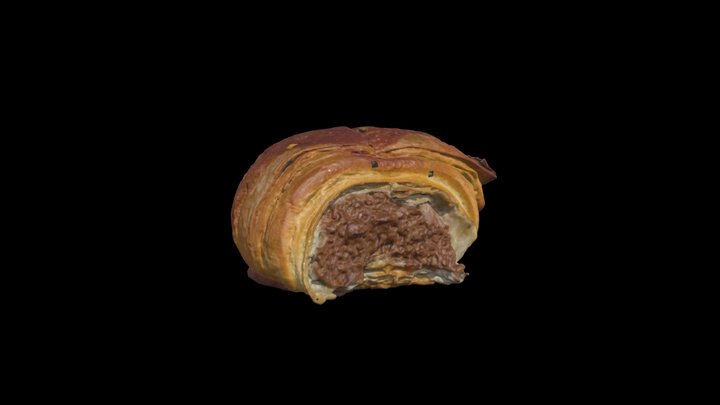Fresh Cream Croissant 3D Model