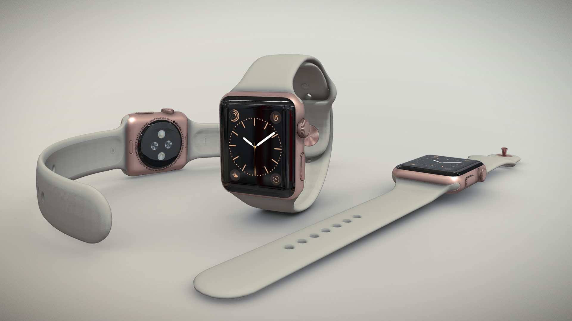 Apple Watch Rose Gold Aluminum Case Stone Sport Buy Royalty Free 3D