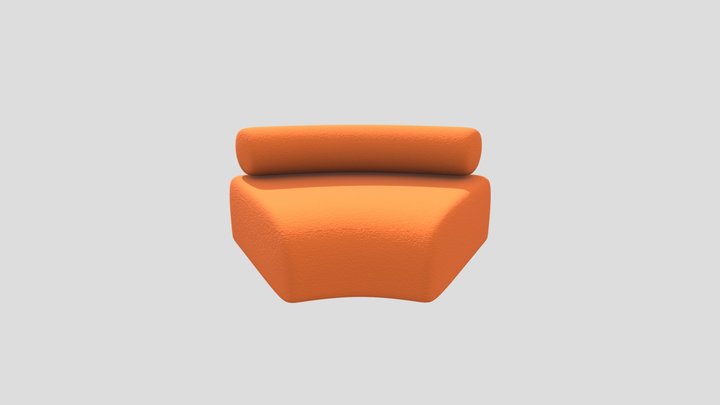 Couch inner curve coloured 3D Model