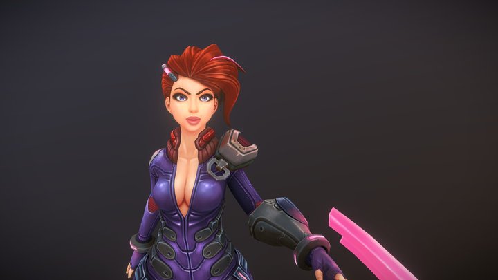 Stylized Female Fighter 3D Model