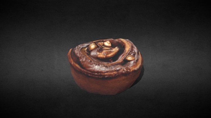 Low Poly chocolate roll 3D Model