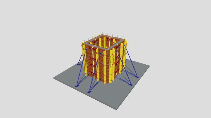 Мелкощитовая опалубка ДЕКА лифтовой шахты 3D Model