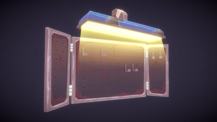 Stylized Painted Weapon Board 3D Model