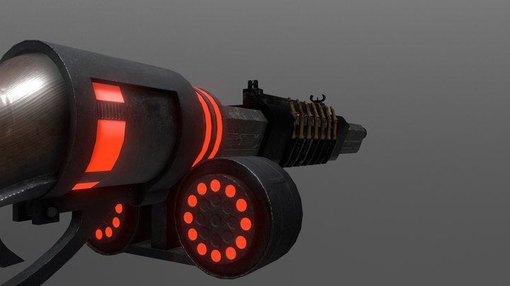 Hellfire: Fully Automatic Triple Barrel Shotgun 3D Model