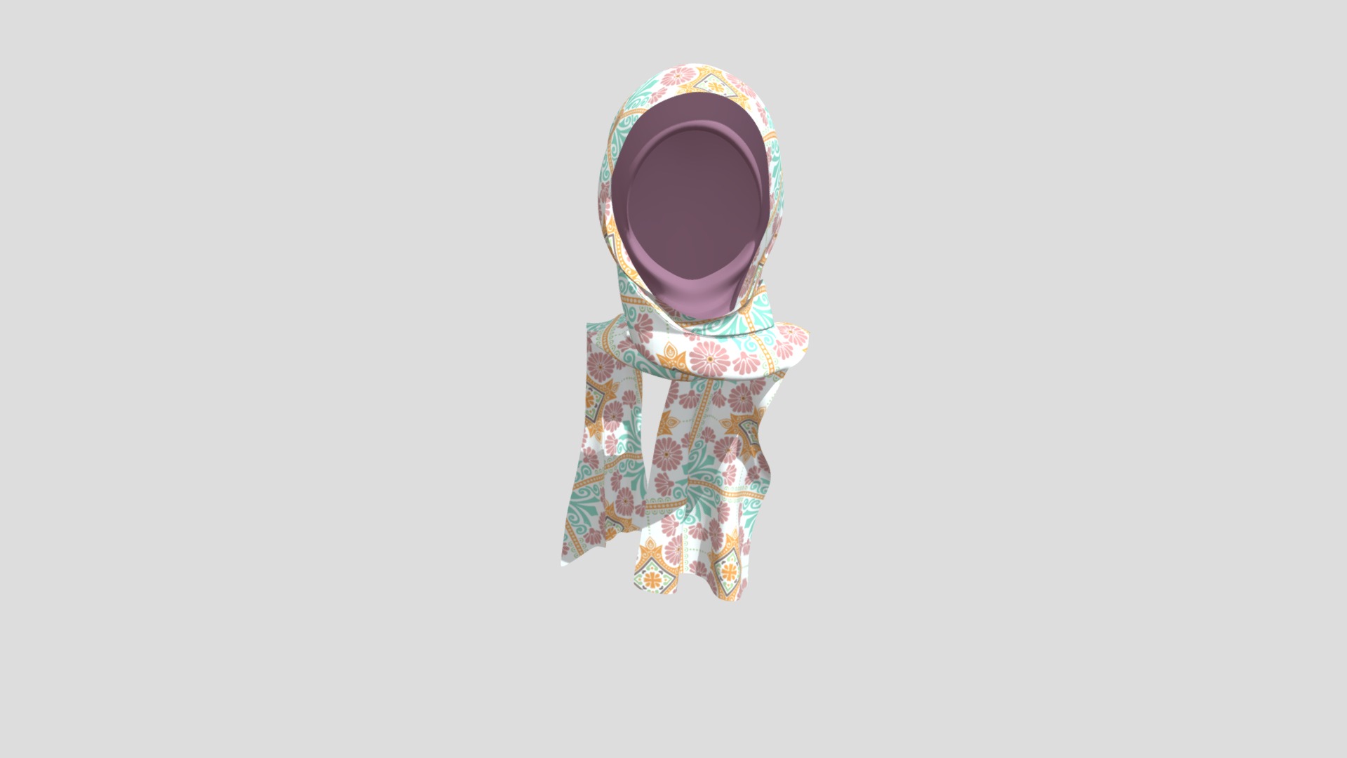 3D model Hijab Model 3 - This is a 3D model of the Hijab Model 3. The 3D model is about a colorful mask with a black circle around it.