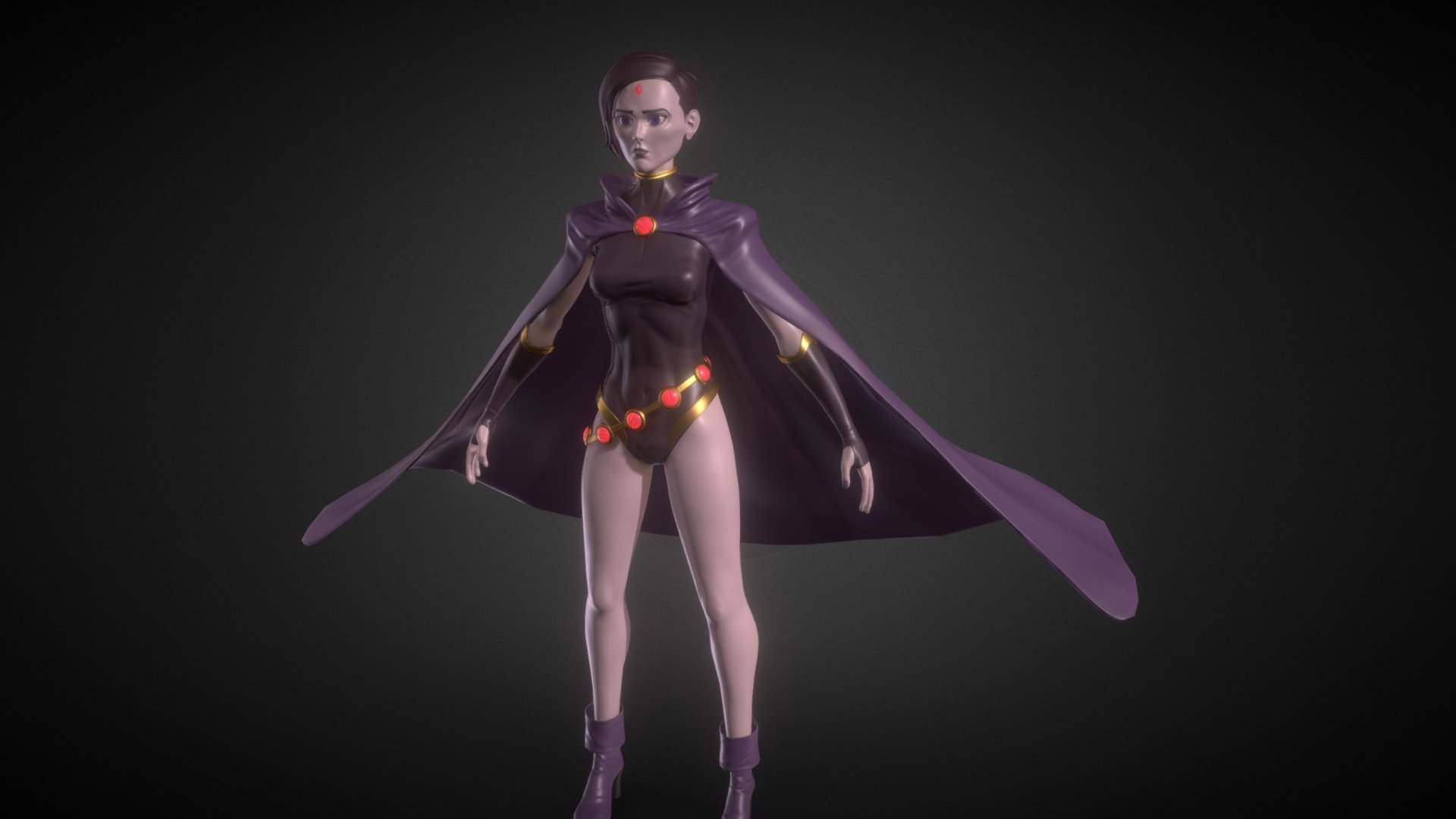 raven teen titans original Low-poly 3D Model