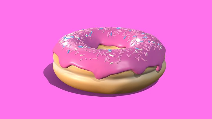 Donut Frosted With Sprinkles 3D Model