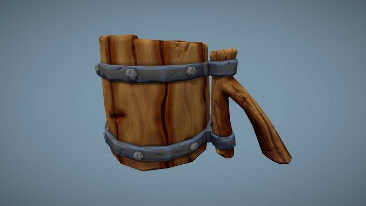 Cup Wooden medevil 3D Model