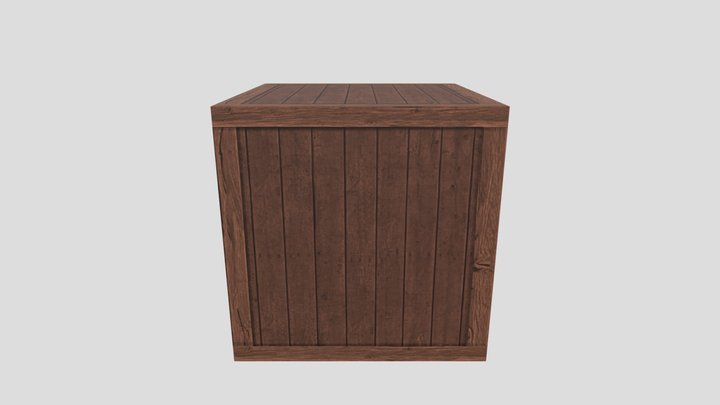 Caixa de Madeira Low Poly 3D Model
