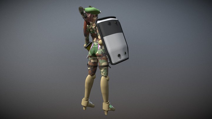 浦風（ライアットシールド装備） 3D Model
