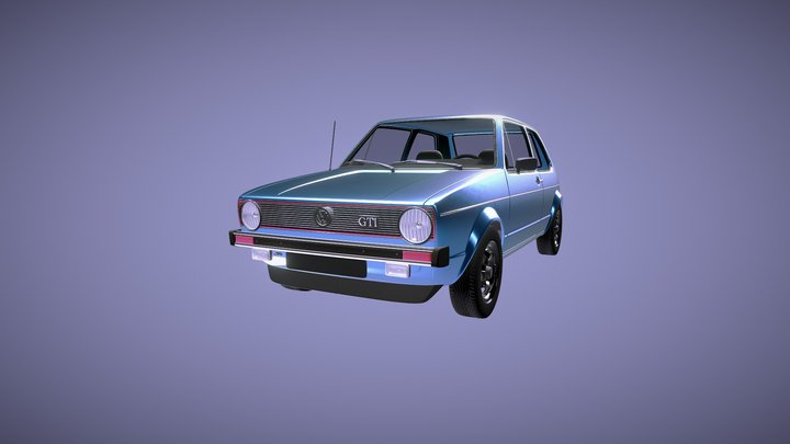 VW Golf Gti - Purple 3D Model