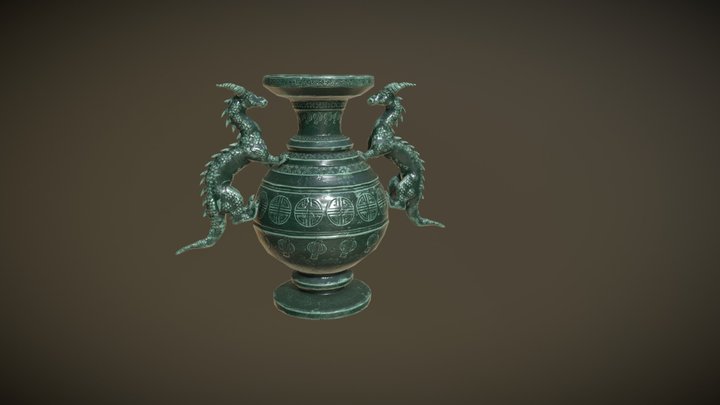 Oriental Dragon Urn 3D Model