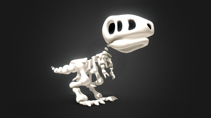 Low Poly Cartoon T-Rex 3D Model