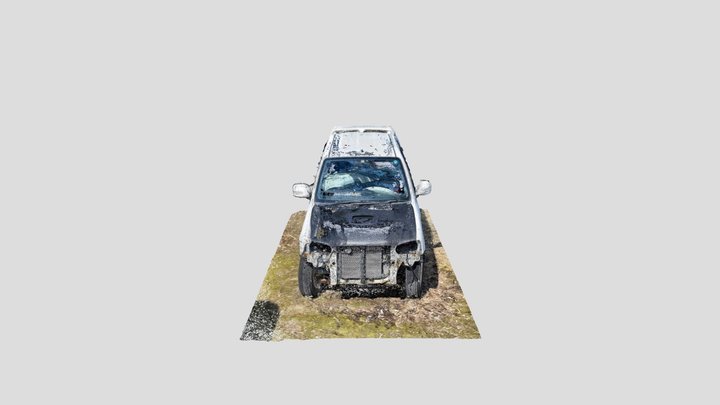 Scrapped Car at Junkyard 3D Model