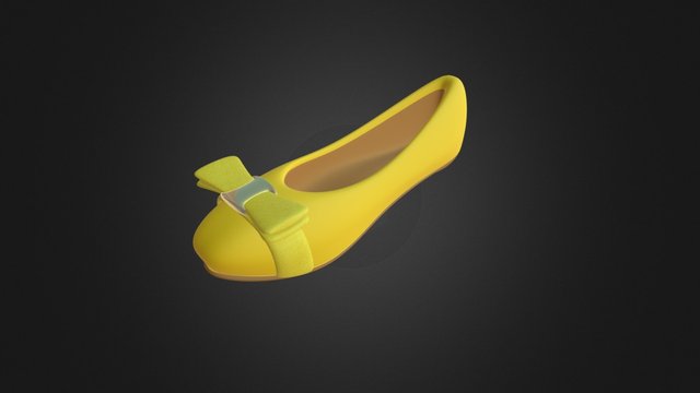 Yellow Flat Shoe 3D Model