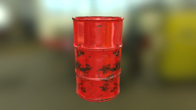 Burn Barrel Rusty 3D Model