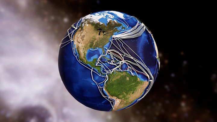 Submarine fiber optic cable network – Modello 3D gratuito STL
