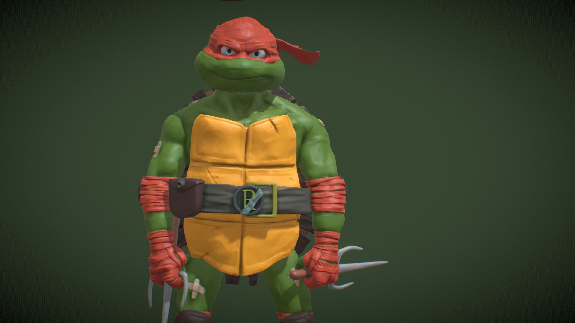 3D model Raphael Teenage Mutant Ninja Turtle VR / AR / low-poly